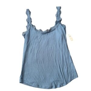 GapBody Womens XL Blue Modal Rib Lace Bainbridge Camisole Tank Top NWT